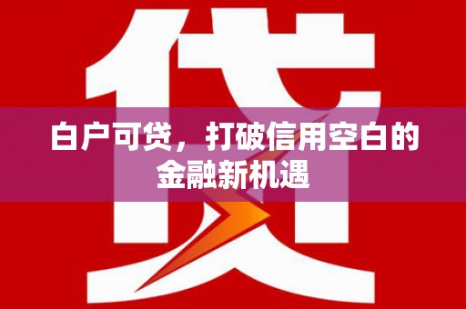 西屯白户可贷，打破信用空白的金融新机遇