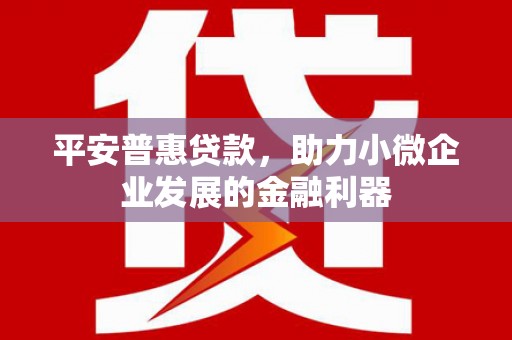 西屯平安普惠贷款，助力小微企业发展的金融利器