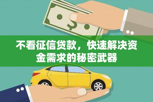 西屯不看征信贷款，快速解决资金需求的秘密武器